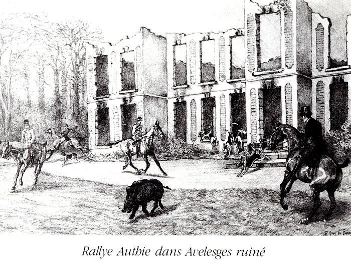 Authie - Avelesges - Illustration tirée de l'ouvrage Deux Siècles de Vènerie à travers la France - H. Tremblot de la Croix et B. Tollu (1988